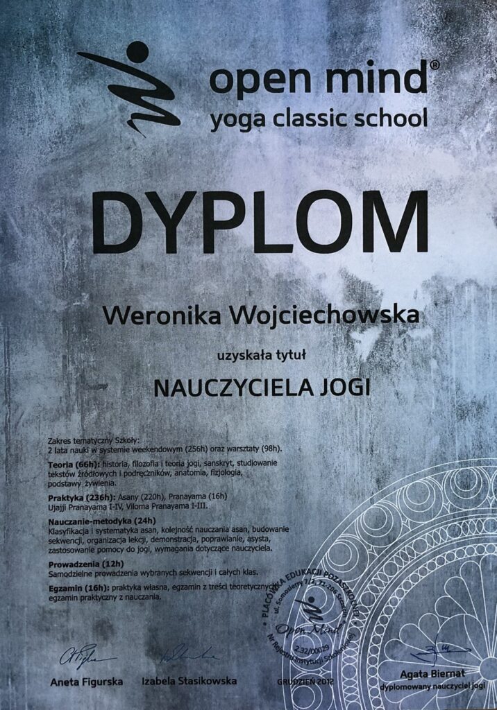 OM Dyplom Nauczyciela Jogi